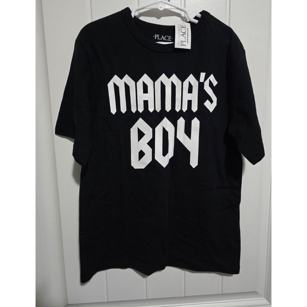 The Childrens Place Mamas Boy Shirt Black White New Nwt Medium 7/8 7 8
